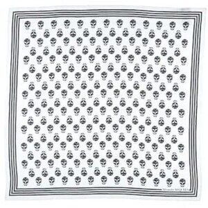 Alexander McQueen Skull Silk Scarf White